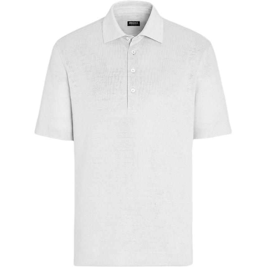 Zegna SS24  Fluorescent White Button-Up Short-Sleeve Polo Shirt. UD349-A7D770-N00 圖 2