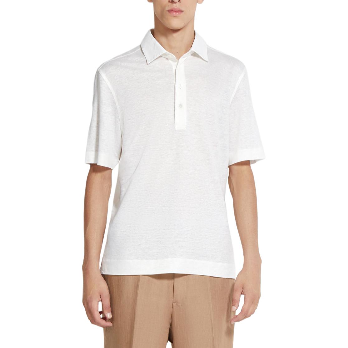 Zegna SS24  Fluorescent White Button-Up Short-Sleeve Polo Shirt. UD349-A7D770-N00 圖 3