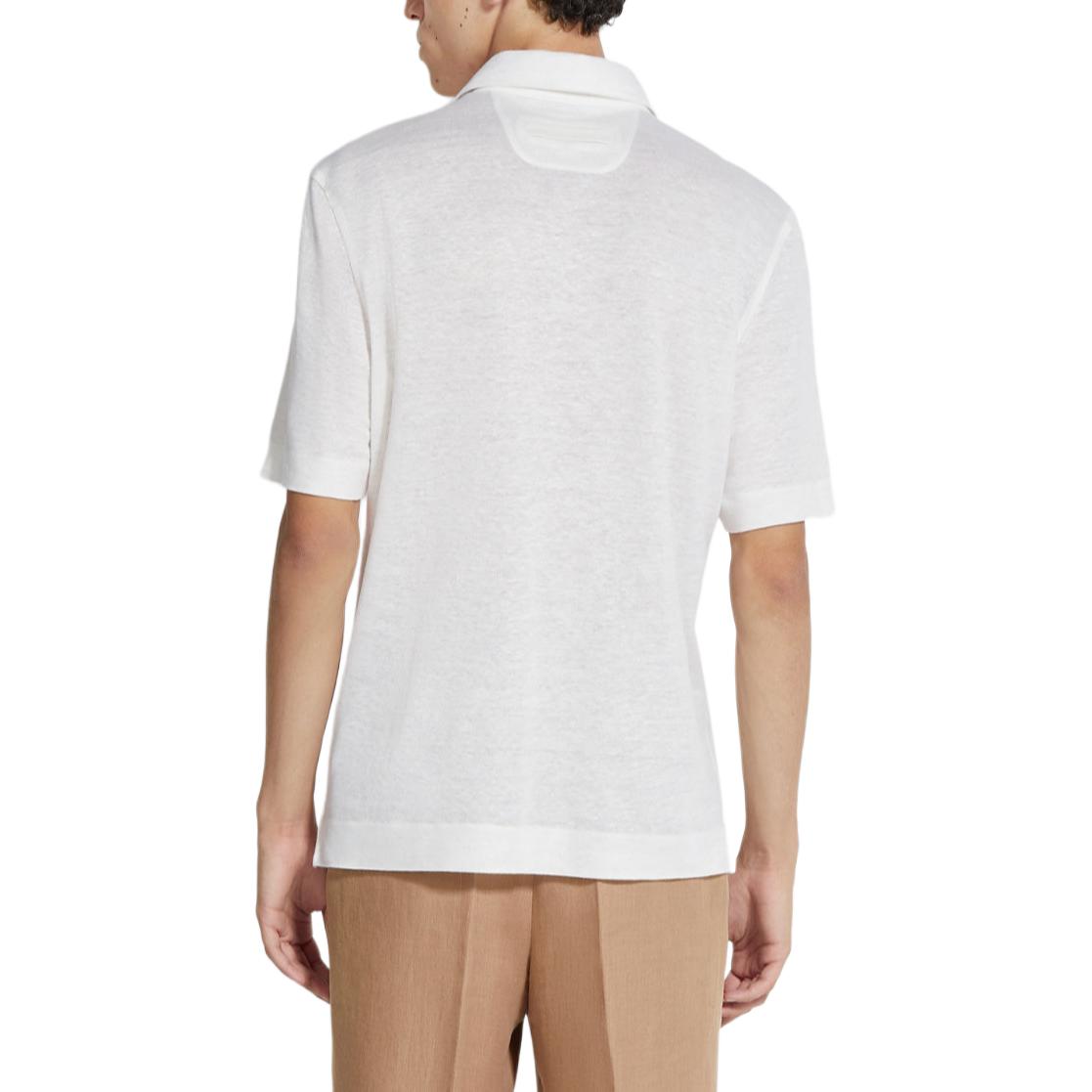 Zegna SS24  Fluorescent White Button-Up Short-Sleeve Polo Shirt. UD349-A7D770-N00 圖 4