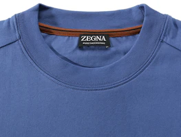Purchase Zegna SS24 藍色Logo印花短袖圓領T恤。 UD364-A7D777-A07