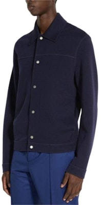 Zegna SS24 Jaket Lengan Panjang Butang Biru Navy Berkolar. UD564A7-DCT860-B09 Shop Zegna SS24 Jaket Lengan Panjang Butang Biru Navy Berkolar. UD564A7-DCT860-B09