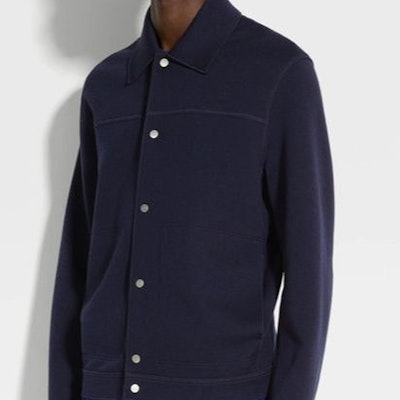 Zegna SS24 Jaket Lengan Panjang Butang Biru Navy Berkolar. UD564A7-DCT860-B09 Sizing Zegna SS24 Jaket Lengan Panjang Butang Biru Navy Berkolar. UD564A7-DCT860-B09