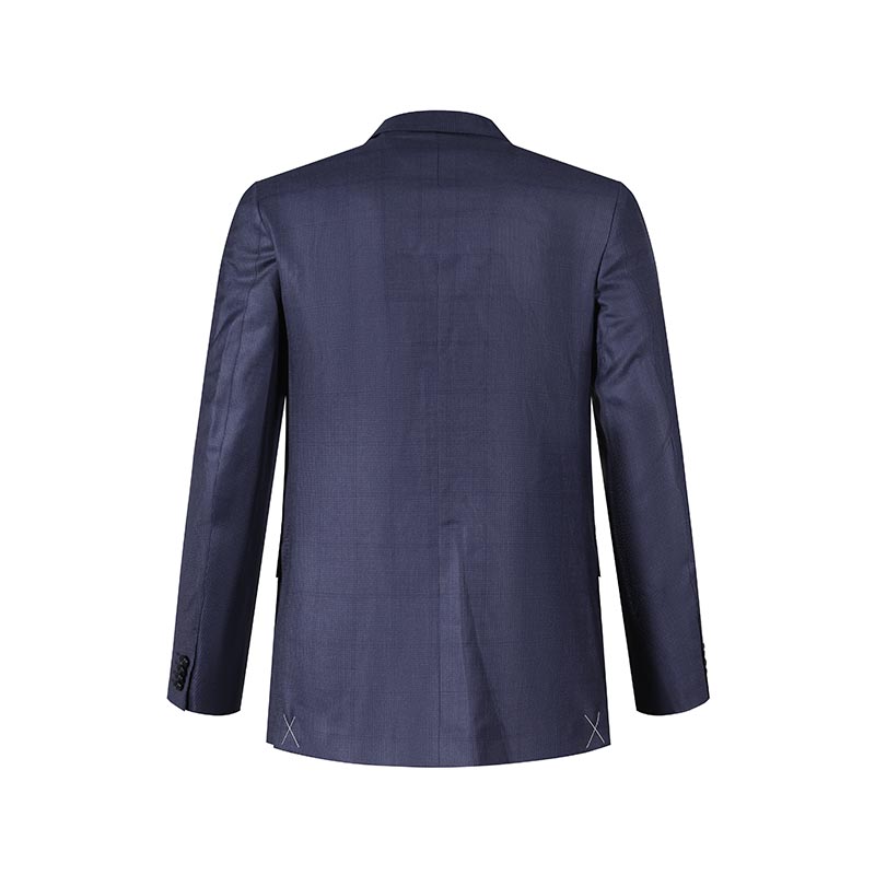 Shop Zegna SS24 Traje Azul Marino Cuadros Solapa Simple con Pantalones Plisados. 71650-1A7221-225
