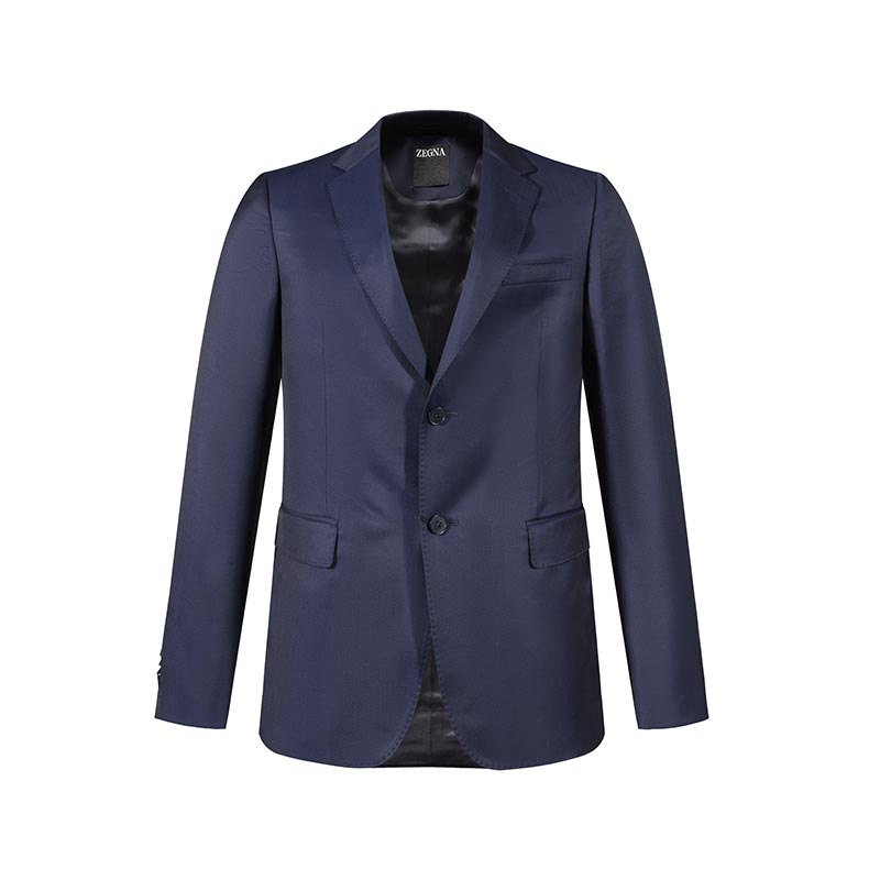 Lookbook Zegna SS24 Traje Azul Marino de Dos Piezas con Pantalones Plisados. 71770-0A7281-CGA