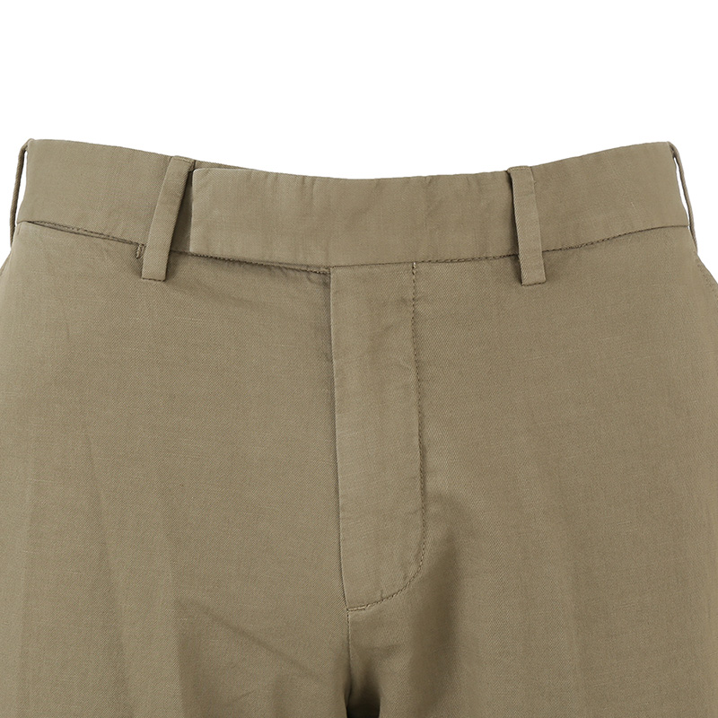 Purchase Zegna SS24 橄欖綠中腰拉鍊休閒長褲 UDI37A-7TN10-V03