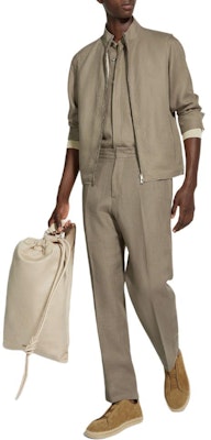 Zegna SS24 橄欖綠純色休閒長褲附拉鏈口袋。 UDI18A7-TZ32-V03 Purchase Zegna SS24 橄欖綠純色休閒長褲附拉鏈口袋。 UDI18A7-TZ32-V03