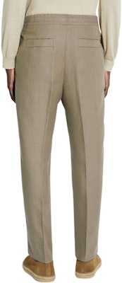 Zegna SS24 橄欖綠純色休閒長褲附拉鏈口袋。 UDI18A7-TZ32-V03 Details for Zegna SS24 橄欖綠純色休閒長褲附拉鏈口袋。 UDI18A7-TZ32-V03