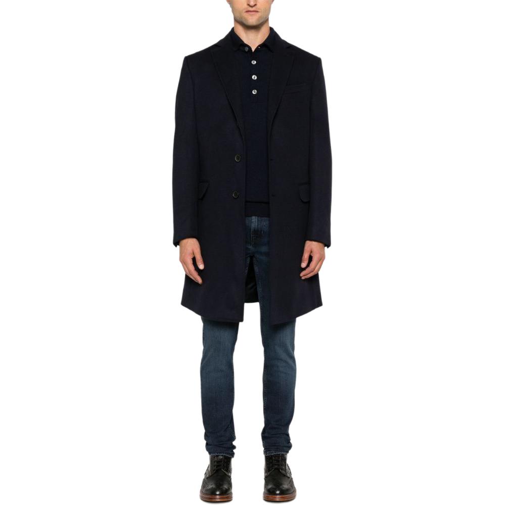 Lookbook Zegna SS24 牛津藍修身單排扣中長版大衣 89870-6A84GJ