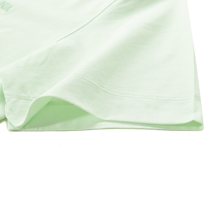 Shop Zegna SS24 粉綠刺繡標誌短袖T恤。 UD360A-7D760-V02