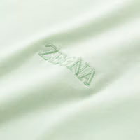 Purchase Zegna SS24 粉綠刺繡標誌短袖T恤。 UD360A-7D760-V02