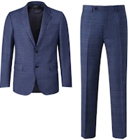 Zegna SS24 Plaid Single-Breasted Pleated Back Slit Suit - Dark Blue 72204-9A7221-225 Zegna SS24 Plaid Single-Breasted Pleated Back Slit Suit - Dark Blue 72204-9A7221-225