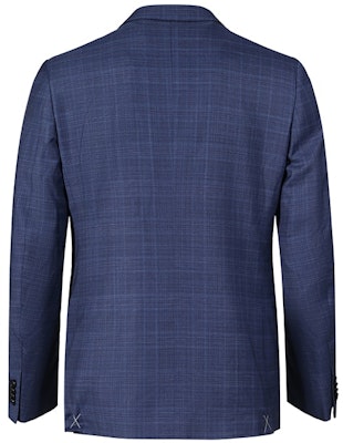 Zegna SS24 深藍色格紋單排扣後開衩西裝 72204-9A7221-225 Shop Zegna SS24 深藍色格紋單排扣後開衩西裝 72204-9A7221-225