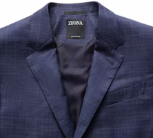 Cheap Zegna SS24 Plaid Single-Breasted Pleated Back Slit Suit - Dark Blue 72204-9A7221-225