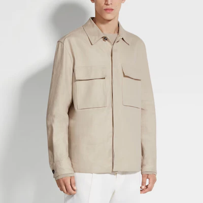 Zegna SS24 Plain Long Sleeve Button-Up Shirt Light Beige UDV60A7-SOT10-N03 Lookbook Zegna SS24 Plain Long Sleeve Button-Up Shirt Light Beige UDV60A7-SOT10-N03