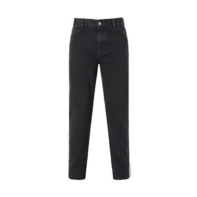 Zegna SS24 Slim-Fit Cotton Casual Jeans in Charcoal Black. UDI45-A7CITYX-K09