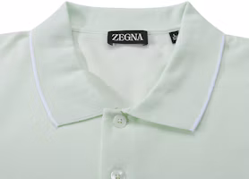 Purchase Zegna SS24 修身版淡綠色刺繡標誌短袖POLO衫. UD358A-7D746-V02