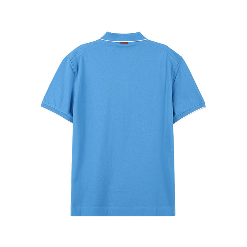 Lookbook Zegna SS24 修身版刺繡Logo Polo衫 明亮藍色 UD358-A7D746-A05