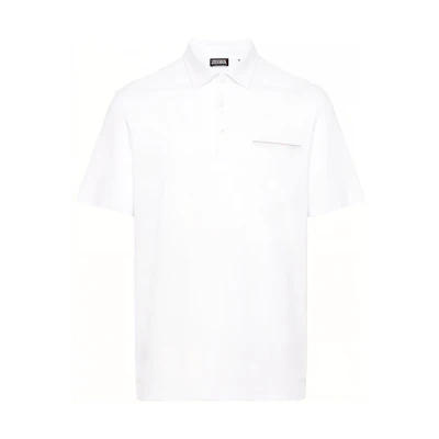 Zegna SS24 Slim Fit Polo Shirt with Slit Detail in White. UD392-A7D752-N00