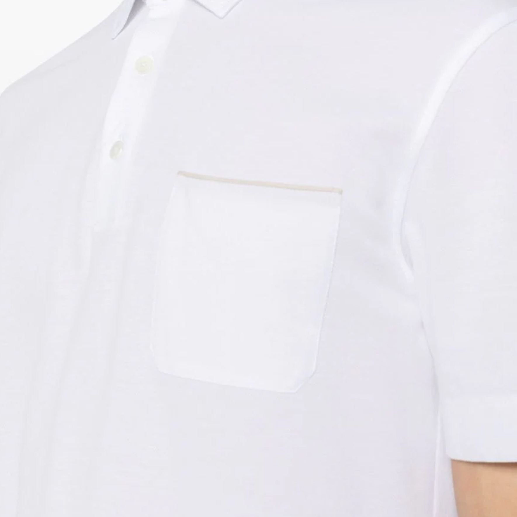 Details for Zegna SS24修身款白色開叉細節Polo衫 UD392-A7D752-N00