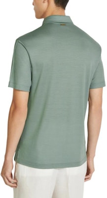 Zegna SS24 灰綠色純色短袖休閒紐扣翻領上衣 UD345A7-DCT724-V04 Shop Zegna SS24 灰綠色純色短袖休閒紐扣翻領上衣 UD345A7-DCT724-V04