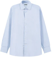 Order Zegna SS24 純色藍色長袖襯衫 70162-2A79MS-0JI