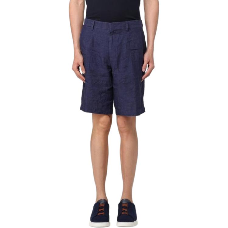 Details for Zegna SS24 深藍色實色拉鍊口袋休閒短褲 UDI32A-7TB05-B09