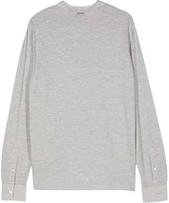 Zegna SS24 Baju Polo Lengan Panjang Kelabu Knit dengan Belahan Sisi. UE381-A8E748 Lookbook Zegna SS24 Baju Polo Lengan Panjang Kelabu Knit dengan Belahan Sisi. UE381-A8E748