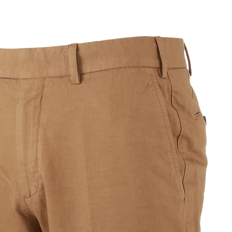 Sizing Zegna SS24 卡其色拉鍊口袋純色百褶休閒褲。 UDI37A-7TN10-N04