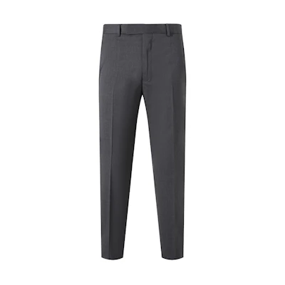 Zegna SS24 Solid Pleated Zip-Up Dress Pants in Coal Gray. 7ZF06-3A77FN-AC2