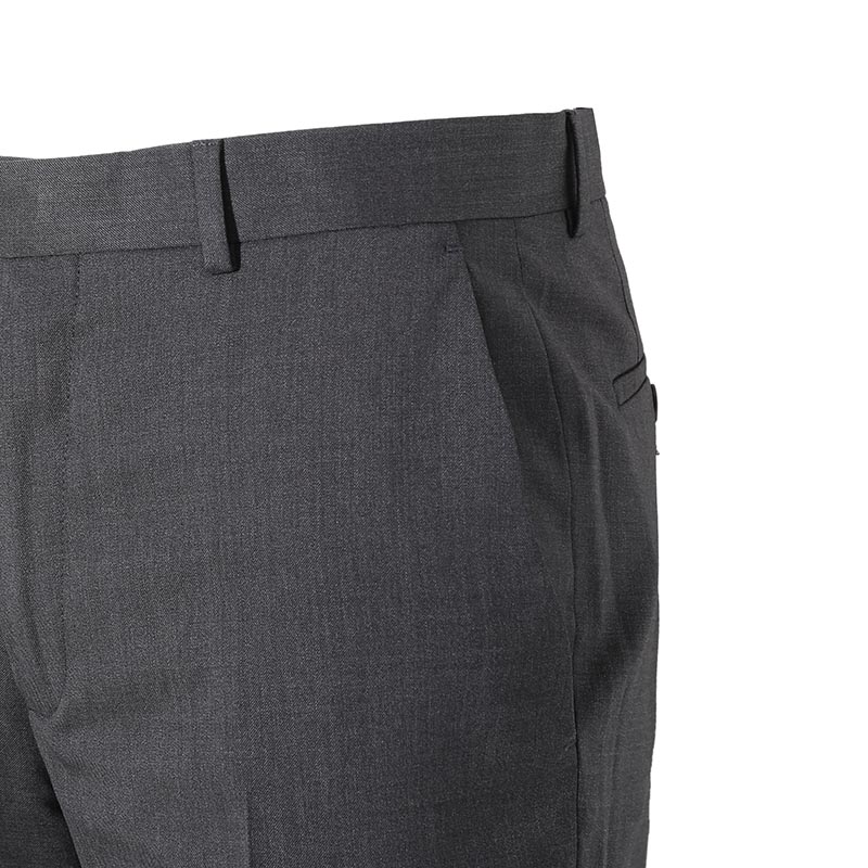 Sizing Zegna SS24 煤灰色綁褶拉鍊休閒西裝褲。 7ZF06-3A77FN-AC2