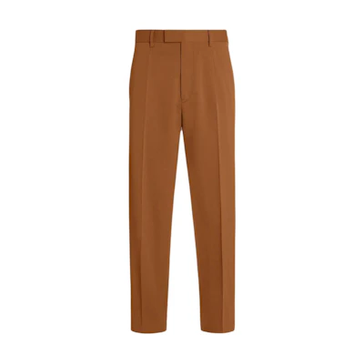 Zegna SS24 Solid Pleated Zip Straight Casual Pants Deep Leaf Green UDI04A7-TP45-N05