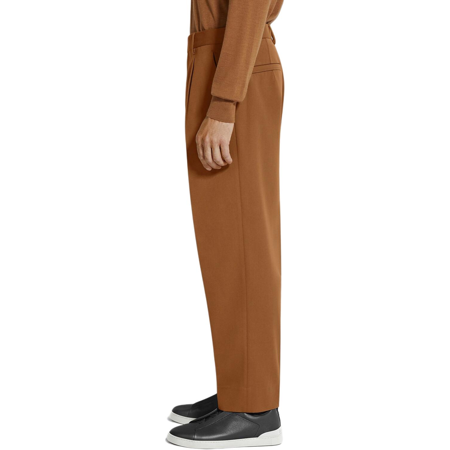 Zegna SS24  Solid Pleated Zip Straight Casual Pants Deep Leaf Green UDI04A7-TP45-N05 圖 6