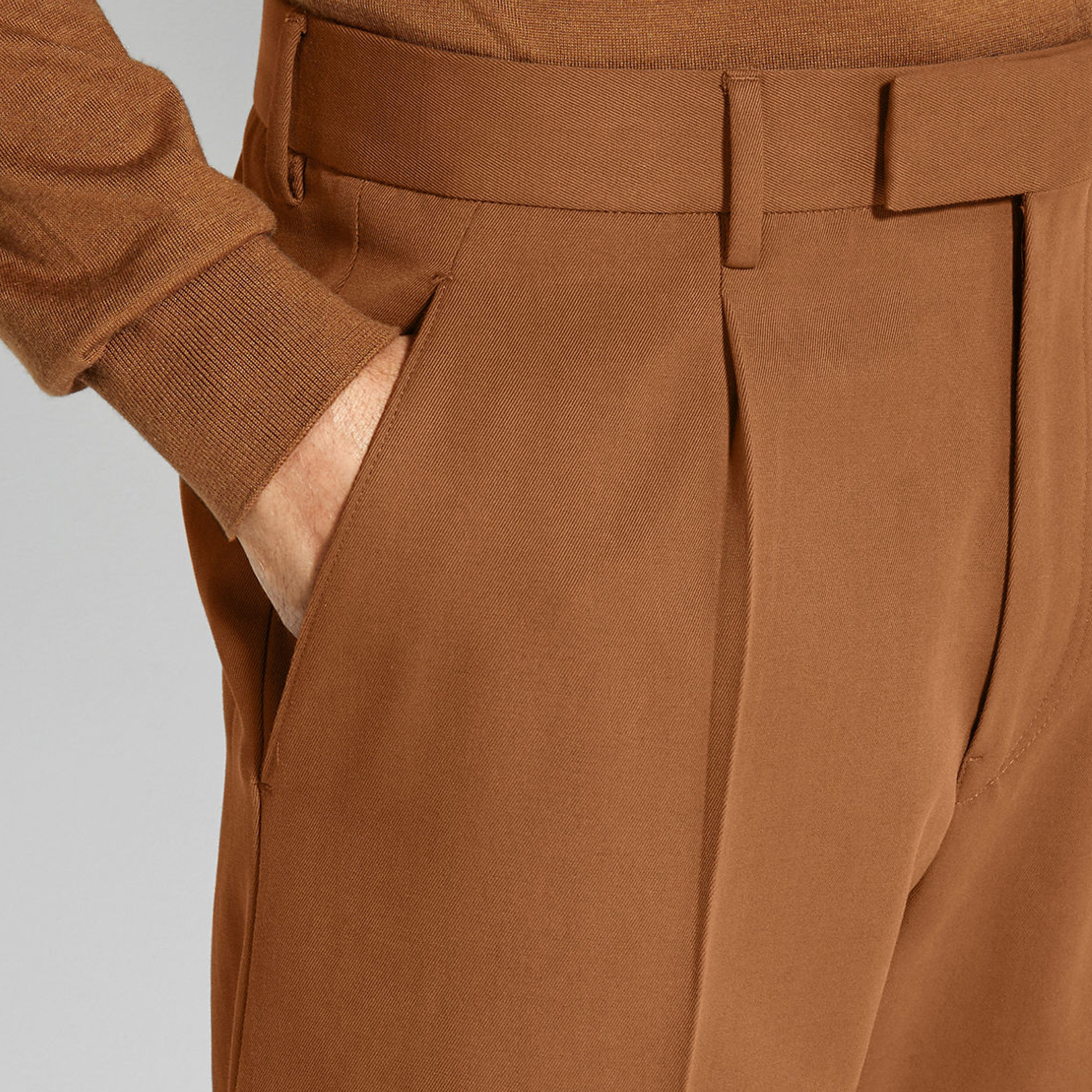 Zegna SS24  Solid Pleated Zip Straight Casual Pants Deep Leaf Green UDI04A7-TP45-N05 圖 7