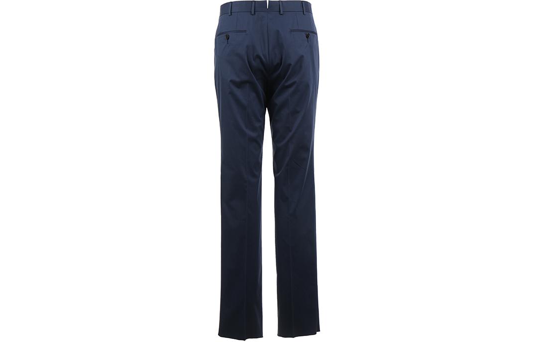 Lookbook Zegna SS24 深藍色純色壓褶拉鍊休閒長褲 715F0-5A777T-B12