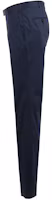 Shop Zegna SS24 深藍色純色壓褶拉鍊休閒長褲 715F0-5A777T-B12