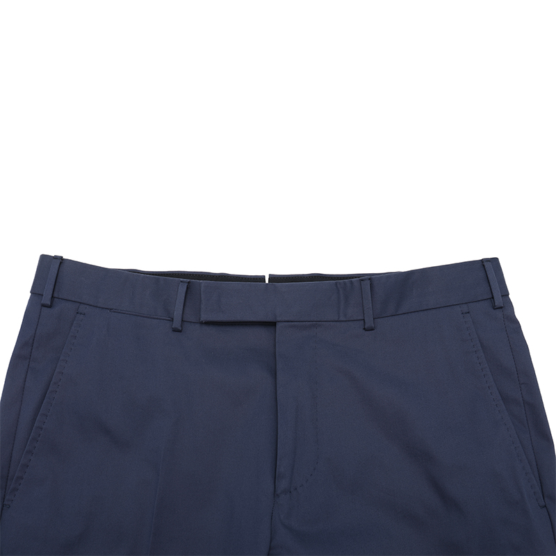 Purchase Zegna SS24 深藍色純色壓褶拉鍊休閒長褲 715F0-5A777T-B12