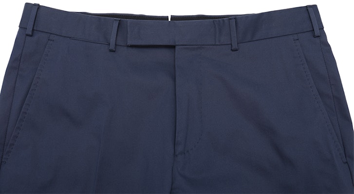 Zegna SS24 深藍色純色壓褶拉鍊休閒長褲 715F0-5A777T-B12 Purchase Zegna SS24 深藍色純色壓褶拉鍊休閒長褲 715F0-5A777T-B12