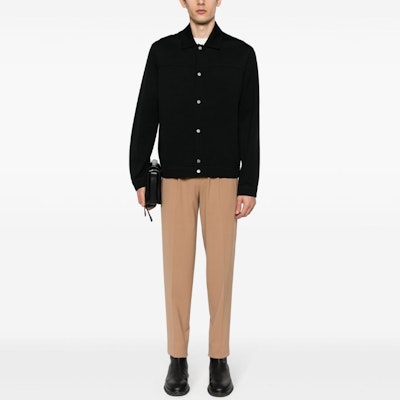 Zegna SS24 Chaqueta Negra Casual de Manga Larga con Botón Simple. UD564-A7DCT8-K09 Lookbook Zegna SS24 Chaqueta Negra Casual de Manga Larga con Botón Simple. UD564-A7DCT8-K09
