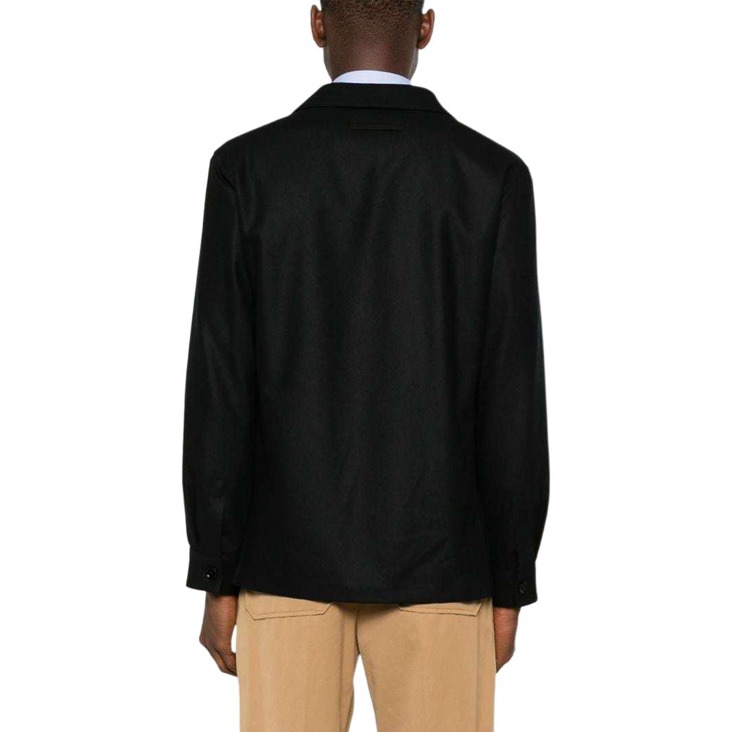 Shop Zegna SS24 單排扣黑色長袖西裝外套 854C0-0A81DH-AQ0