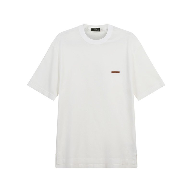 Order Zegna SS24 條紋圓領短袖T恤 - 螢光白色 UDC9XA7-C10-N00