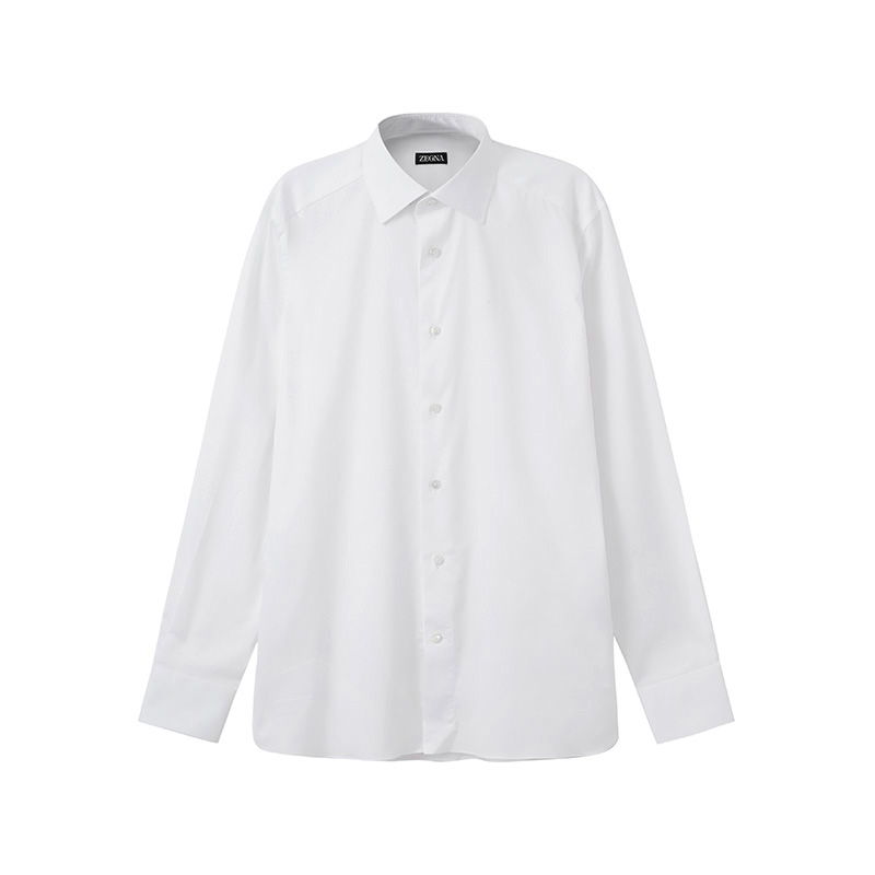 Order Zegna SS24 白色休閒長袖純色襯衫 70135-0A79MS-0JI