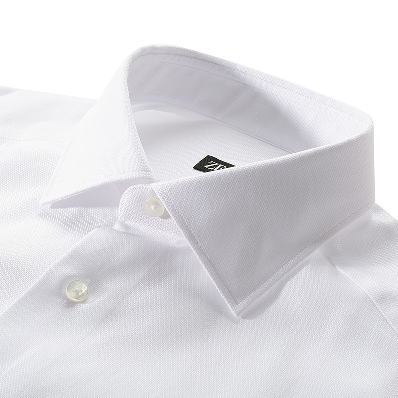 Details for 杰尼亚 SS24 白色纯色长袖纽扣衬衫 70390-1A79MS-0JI