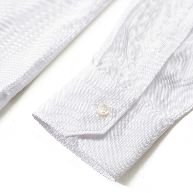 Sizing 杰尼亚 SS24 白色纯色长袖纽扣衬衫 70390-1A79MS-0JI