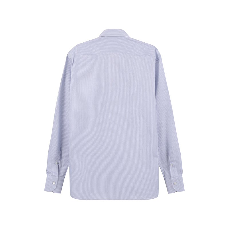 Lookbook Zegna SS24 白色條紋藍色點綴長袖襯衫 70104-2A79MS-0JI