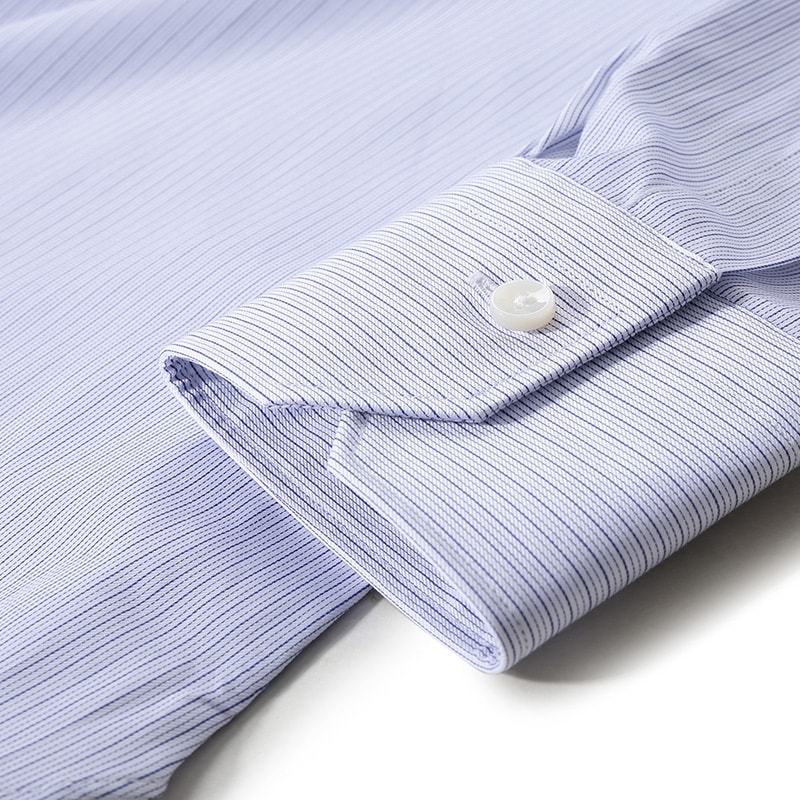 Details for Zegna SS24 白色條紋藍色點綴長袖襯衫 70104-2A79MS-0JI