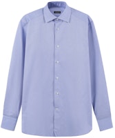 Zegna SS24 Blue Long Sleeve Solid Color Button-Up Shirt for Men 70391-0A79MS-0JI Zegna SS24 Blue Long Sleeve Solid Color Button-Up Shirt for Men 70391-0A79MS-0JI