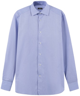 Zegna SS24 藍色男裝長袖純色襯衫 70391-0A79MS-0JI Order Zegna SS24 藍色男裝長袖純色襯衫 70391-0A79MS-0JI