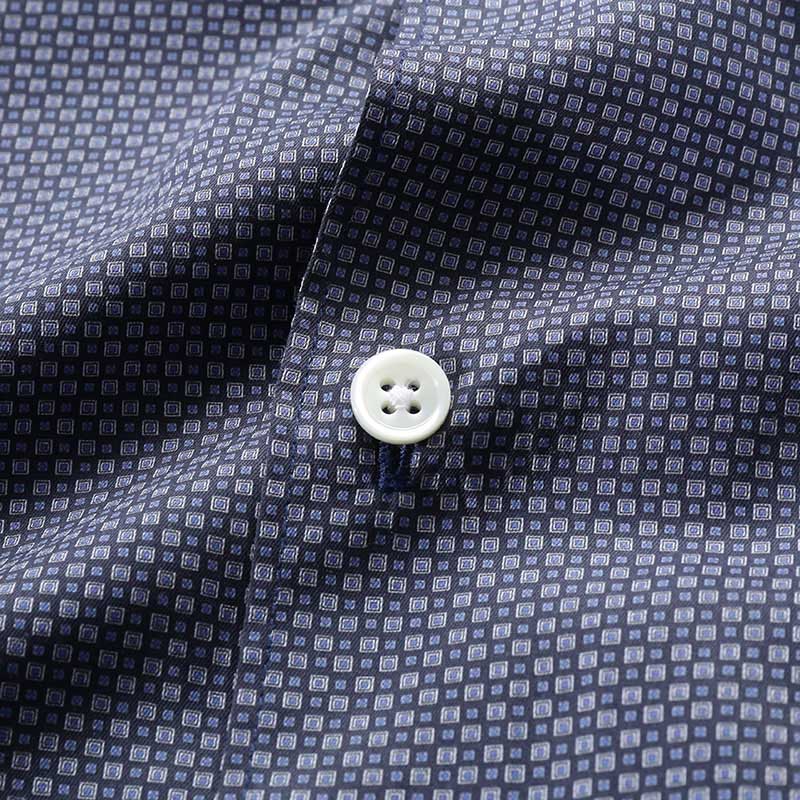 Purchase Zegna SS24 格紋印花長袖襯衫 海軍藍 UCX05-A6SRF5-612