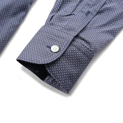 Zegna SS24 格紋印花長袖襯衫 海軍藍 UCX05-A6SRF5-612 Details for Zegna SS24 格紋印花長袖襯衫 海軍藍 UCX05-A6SRF5-612