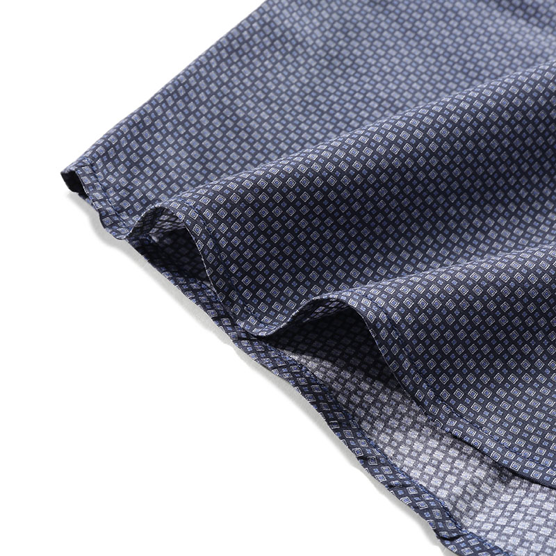 Sizing Zegna SS24 格紋印花長袖襯衫 海軍藍 UCX05-A6SRF5-612